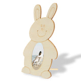 Maxbell Wooden Photo Frame Rabbit Shape White Base DIY Picture Frame with Stand