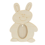 Maxbell Wooden Photo Frame Rabbit Shape White Base DIY Picture Frame with Stand