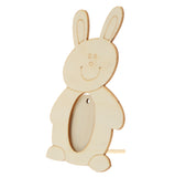 Maxbell Wooden Photo Frame Rabbit Shape White Base DIY Picture Frame with Stand