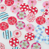 Maxbell 100pcs Mixed Color Drawing Round Wooden Buttons for Sewing DIY Craft 15mm