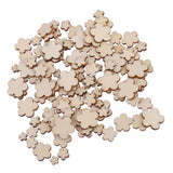 Maxbell 100pcs Mixed Size Wooden Flower Buttons Sewing Scrapbooking Decoration