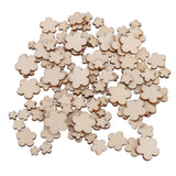 Maxbell 100pcs Mixed Size Wooden Flower Buttons Sewing Scrapbooking Decoration