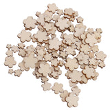 Maxbell 100pcs Mixed Size Wooden Flower Buttons Sewing Scrapbooking Decoration