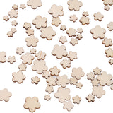 Maxbell 100pcs Mixed Size Wooden Flower Buttons Sewing Scrapbooking Decoration