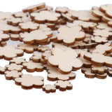 Maxbell 100pcs Mixed Size Wooden Flower Buttons Sewing Scrapbooking Decoration