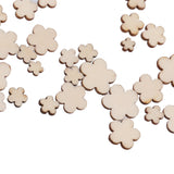 Maxbell 100pcs Mixed Size Wooden Flower Buttons Sewing Scrapbooking Decoration