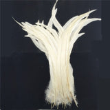 Maxbell 10PCS Dyeing Rooster Tail Feathers 35-40cm White