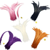 Maxbell 10PCS Dyeing Rooster Tail Feathers 35-40cm White