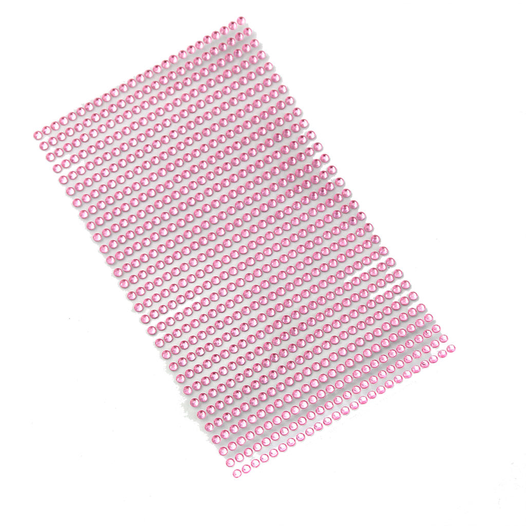 Maxbell 5pcs DIY Self Adhesive Rhinestone Crystal Bling Stickers Phone PC Decor Pink