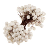 Maxbell 40-head Mini Artificial Fruit Berry Christmas Wedding Decoration White