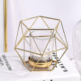 Maxbell 3D Geometric Wedding Geometric Candlestick Candle Tea Light Holder Black