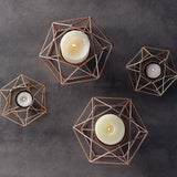 Maxbell 3D Geometric Wedding Geometric Candlestick Candle Tea Light Holder Black