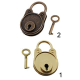 Maxbell Bear Vintage Padlock Mini Lock with Key for Jewelry Box Storage Diary Book Gold