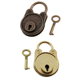 Maxbell Bear Vintage Padlock Mini Lock with Key for Jewelry Box Storage Diary Book Gold