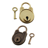 Maxbell Bear Vintage Padlock Mini Lock with Key for Jewelry Box Storage Diary Book Gold