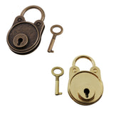 Maxbell Bear Vintage Padlock Mini Lock with Key for Jewelry Box Storage Diary Book Gold