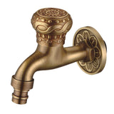 Maxbell Antique Gold Brass Washing Machine Sink Water Faucet Sink Tap Wall Mounted 2