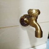 Maxbell Antique Gold Brass Washing Machine Sink Water Faucet Sink Tap Wall Mounted 1