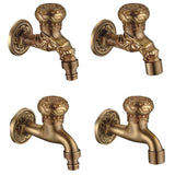 Maxbell Antique Gold Brass Washing Machine Sink Water Faucet Sink Tap Wall Mounted 1