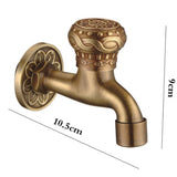 Maxbell Antique Gold Brass Washing Machine Sink Water Faucet Sink Tap Wall Mounted 1