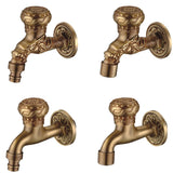 Maxbell Antique Gold Brass Washing Machine Sink Water Faucet Sink Tap Wall Mounted 1