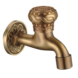 Maxbell Antique Gold Brass Washing Machine Sink Water Faucet Sink Tap Wall Mounted 1