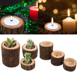 Maxbell Tree Stump Wooden Candle Holder Tea Light Holder  Wedding Decoration 2.5cm