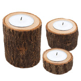 Maxbell Tree Stump Wooden Candle Holder Tea Light Holder  Wedding Decoration 2.5cm