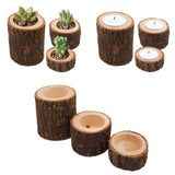 Maxbell Tree Stump Wooden Candle Holder Tea Light Holder  Wedding Decoration 2.5cm