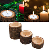 Maxbell Tree Stump Wooden Candle Holder Tea Light Holder  Wedding Decoration 2.5cm