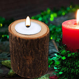 Maxbell Tree Stump Wooden Candle Holder Tea Light Holder for Wedding Decoration 7cm