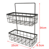 Maxbell Double Layer Iron Storage Rack Organizer Shelf for Kitchen Bathroom Black