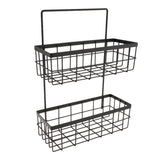 Maxbell Double Layer Iron Storage Rack Organizer Shelf for Kitchen Bathroom Black