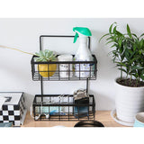 Maxbell Double Layer Iron Storage Rack Organizer Shelf for Kitchen Bathroom Black