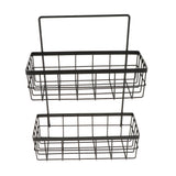 Maxbell Double Layer Iron Storage Rack Organizer Shelf for Kitchen Bathroom Black