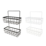 Maxbell Double Layer Iron Storage Rack Organizer Shelf for Kitchen Bathroom Black