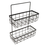 Maxbell Double Layer Iron Storage Rack Organizer Shelf for Kitchen Bathroom Black