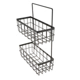 Maxbell Double Layer Iron Storage Rack Organizer Shelf for Kitchen Bathroom Black