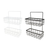 Maxbell Double Layer Iron Storage Rack Organizer Shelf for Kitchen Bathroom Black