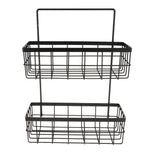 Maxbell Double Layer Iron Storage Rack Organizer Shelf for Kitchen Bathroom Black