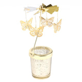 Maxbell Romantic Rotating Candle Holder Stand Spining Tealight Candlestick Butterfly