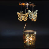 Maxbell Romantic Rotating Candle Holder Stand Spining Tealight Candlestick Butterfly