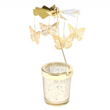 Maxbell Romantic Rotating Candle Holder Stand Spining Tealight Candlestick Butterfly