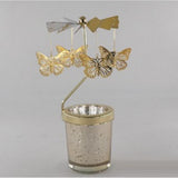 Maxbell Romantic Rotating Candle Holder Stand Spining Tealight Candlestick Butterfly