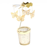 Maxbell Romantic Rotating Candle Holder Stand Spining Tealight Candlestick Butterfly