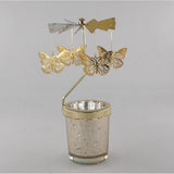 Maxbell Romantic Rotating Candle Holder Stand Spining Tealight Candlestick Butterfly