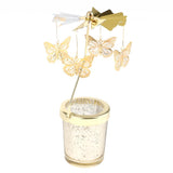 Maxbell Romantic Rotating Candle Holder Stand Spining Tealight Candlestick Butterfly