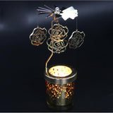 Maxbell Romantic Rotating Candle Holder Stand Spining Tealight Candlestick Rose