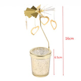 Maxbell Romantic Rotating Candle Holder Stand Spining Tealight Candlestick Heart