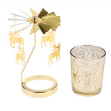 Maxbell Romantic Rotating Candle Holder Stand Spining Tealight Candlestick Elk